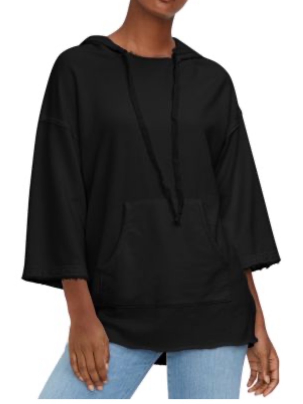 Workshop Republic Clothing Black Hooded Drawstring Sweatshirt